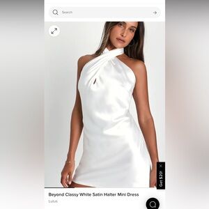 Lulus white satin halter dress